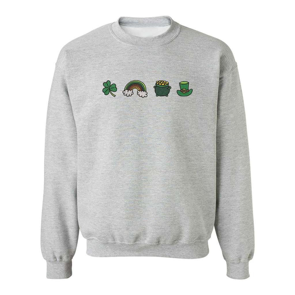 Lucky Charm embroidered Heather Gray Sweatshirt - DSY Lifestyle