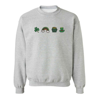 Lucky Charm embroidered Heather Gray Sweatshirt - DSY Lifestyle