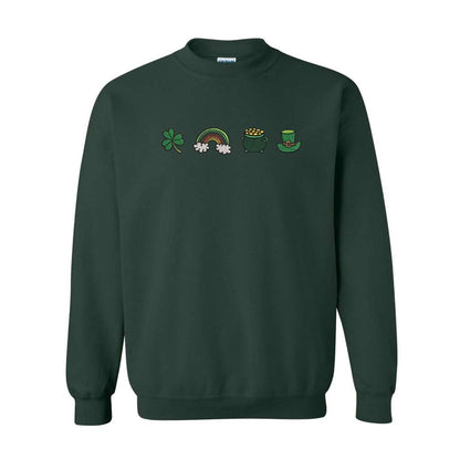 Lucky Charm embroidered Forest Green Sweatshirt - DSY Lifestyle