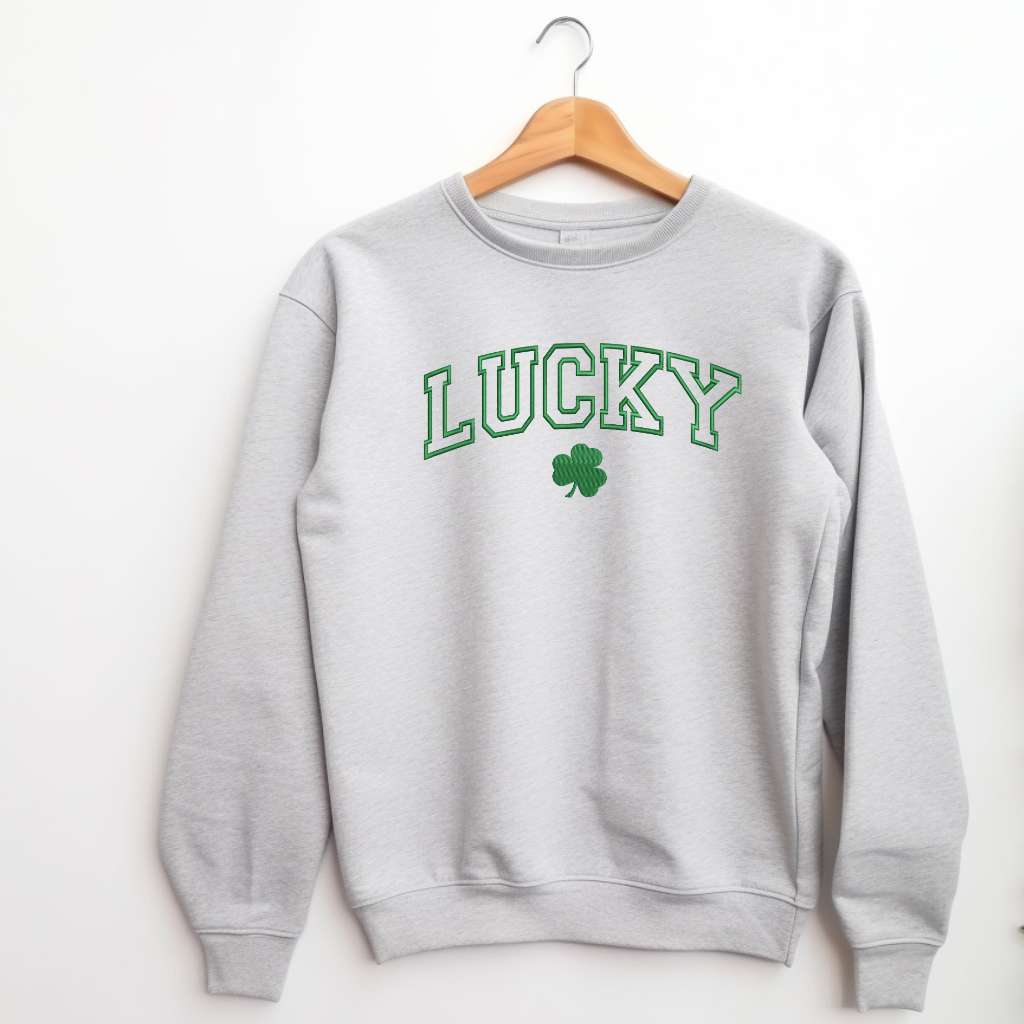 Lucky Clover Sweatshirt | St Patricks Day Embroidered Sweatshirt