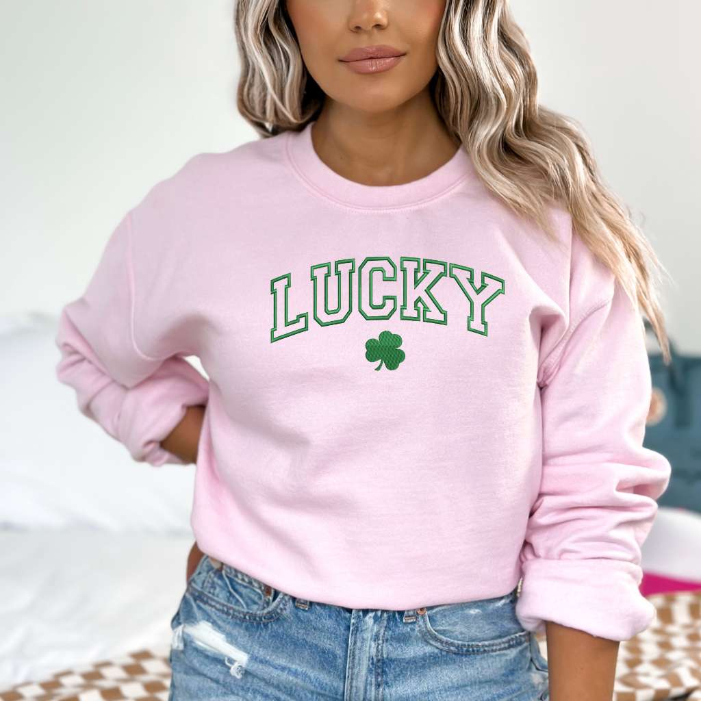 Lucky Clover Sweatshirt | St Patricks Day Embroidered Sweatshirt