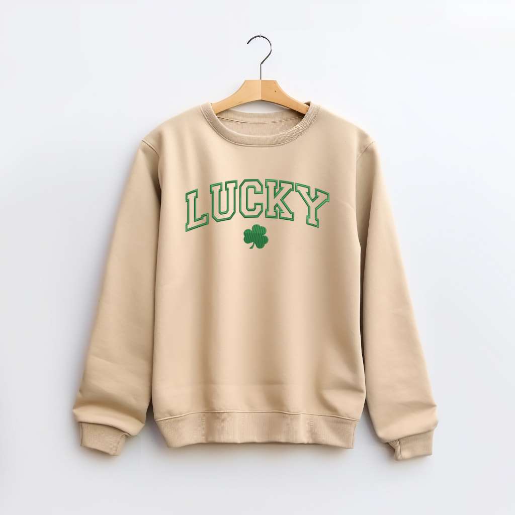 Lucky Clover Sweatshirt | St Patricks Day Embroidered Sweatshirt