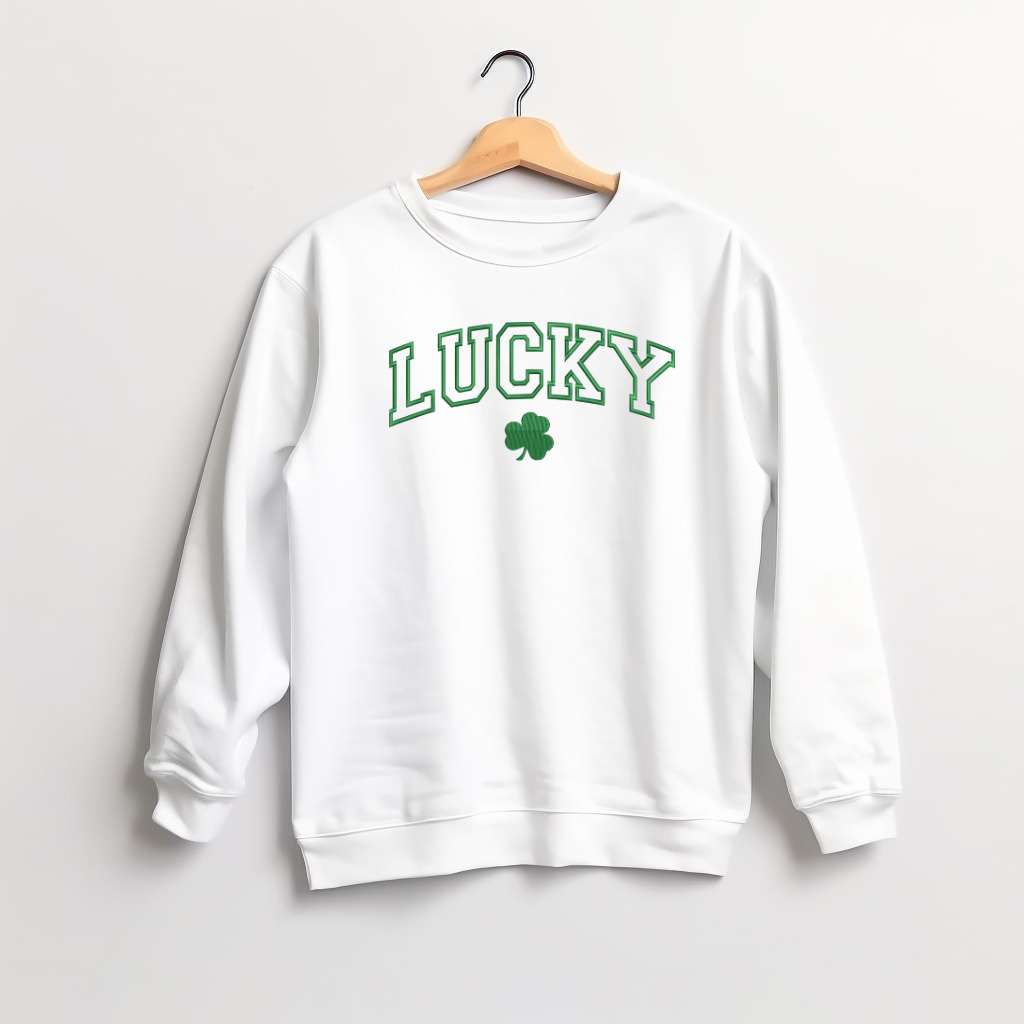 Lucky Clover Sweatshirt | St Patricks Day Embroidered Sweatshirt