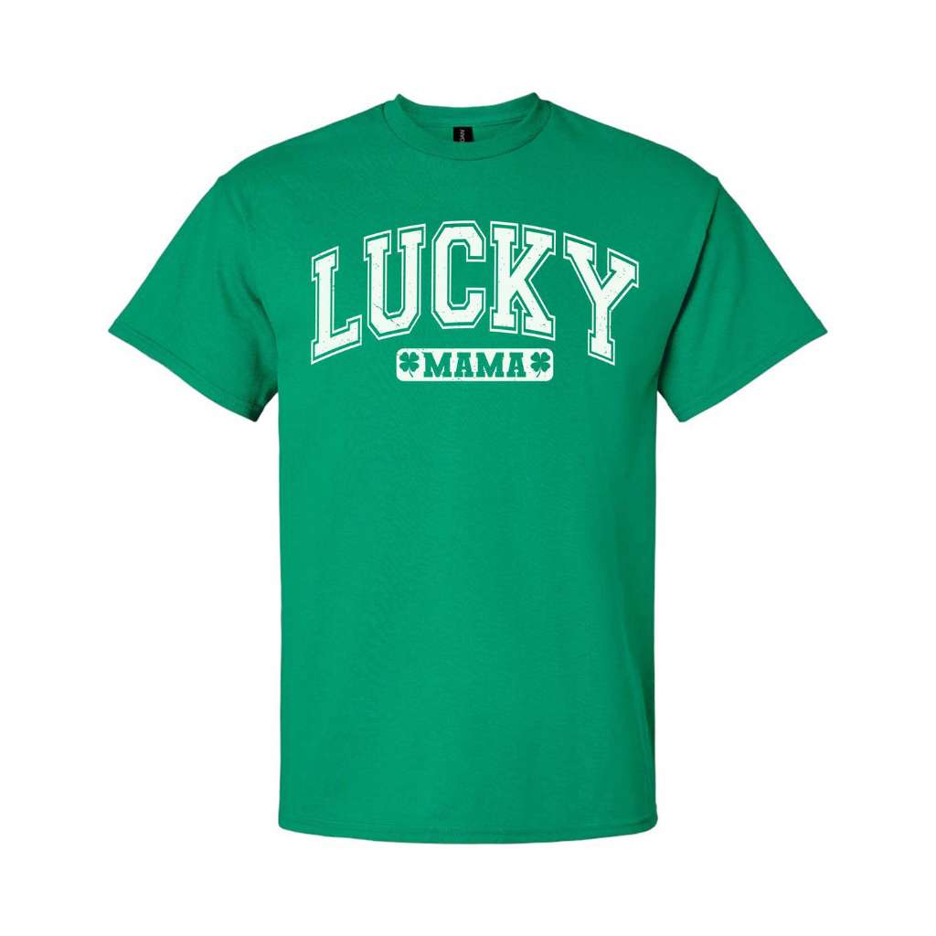 Kelly Green  tshirt printed with lucky Mama for St Patricks Day - DSY Lifestyle