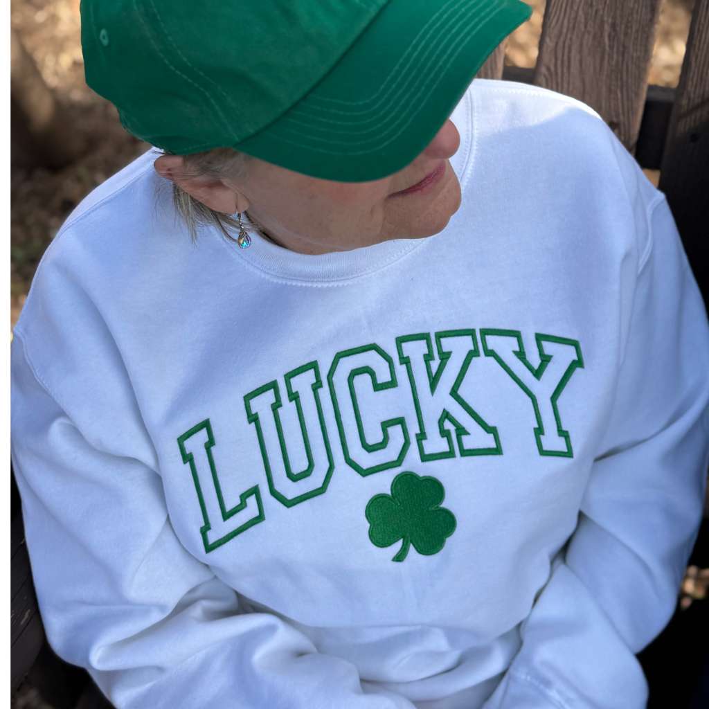 Lucky Clover Sweatshirt | St Patricks Day Embroidered Sweatshirt