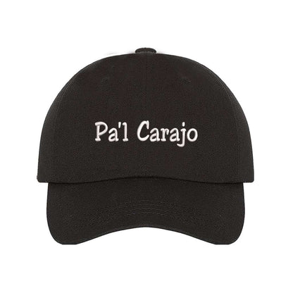 Black baseball hat embroidered with the phrase pa&