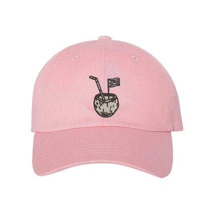 Light Pink Puerto Rico Coco Embroidered Baseball Hat featuring island-inspired lettering and premium stitching - DSY Lifestyle