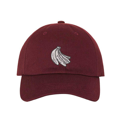 Burgundy baseball hat with “Plátanos” embroidered in bold lettering, celebrating Puerto Rican culture with a fun and stylish touch - DSY Lifestyle