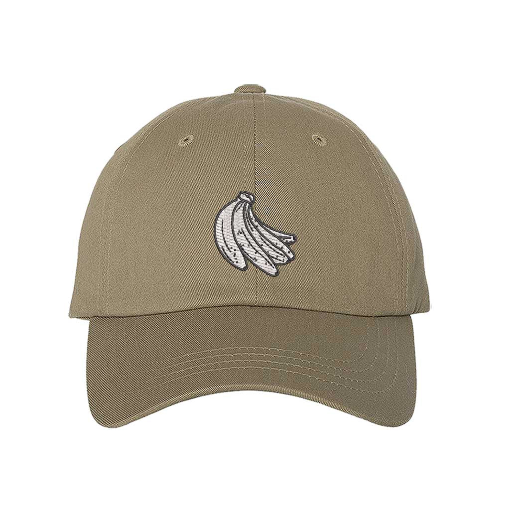 Khaki baseball hat with “Plátanos” embroidered in bold lettering, celebrating Puerto Rican culture with a fun and stylish touch - DSY Lifestyle