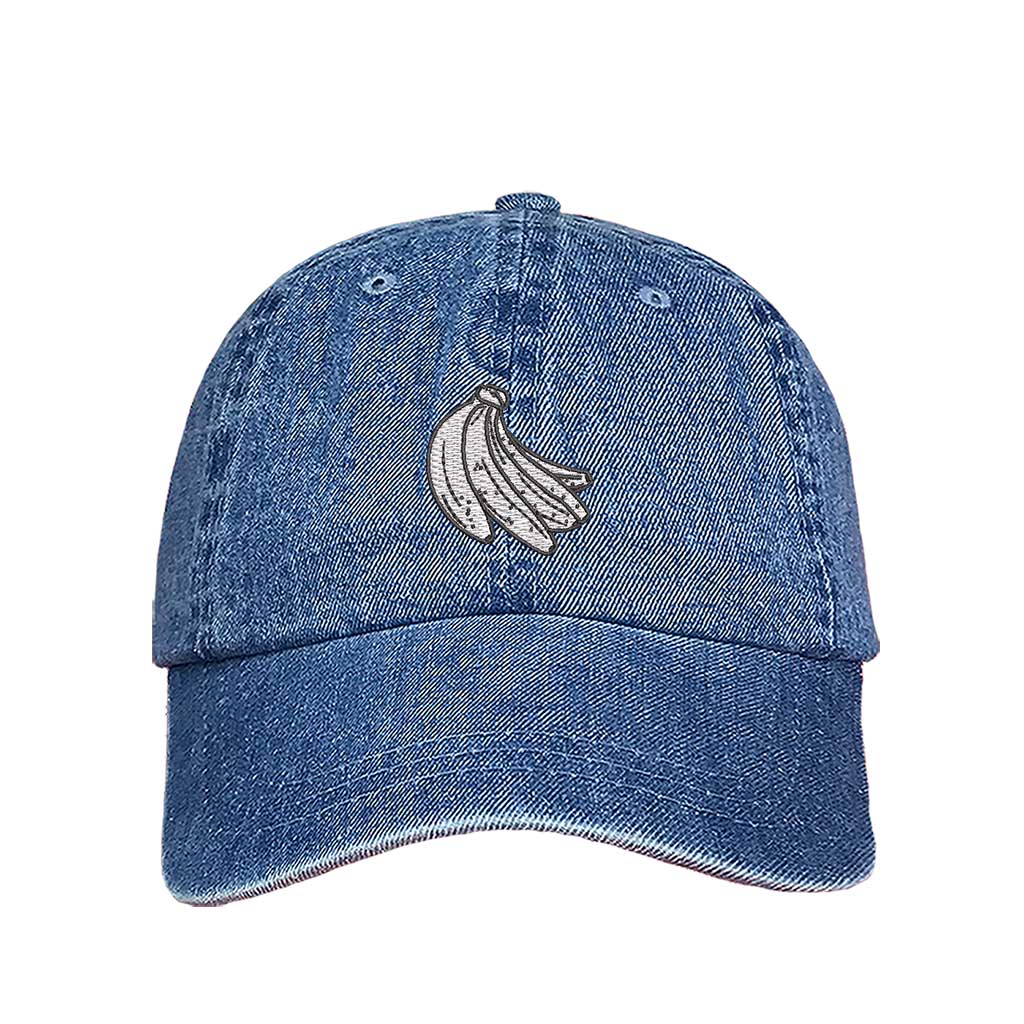 Light Denim baseball hat with “Plátanos” embroidered in bold lettering, celebrating Puerto Rican culture with a fun and stylish touch - DSY Lifestyle