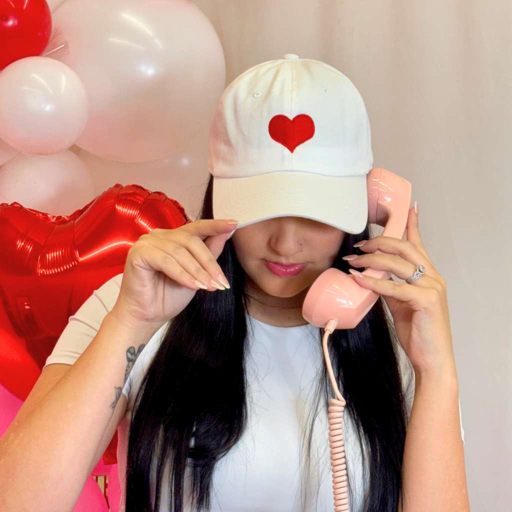 Red Heart  White Baseball hat - DSY Lifestyle