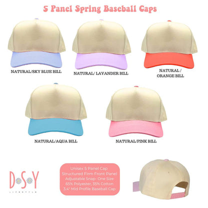 5 Panel Spring Baseball Cap Color Chart