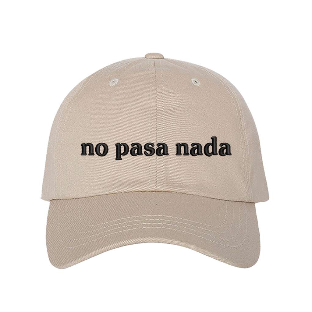 Stone baseball hat embroidered with the phrase no pasa nada-DSY Lifestyle