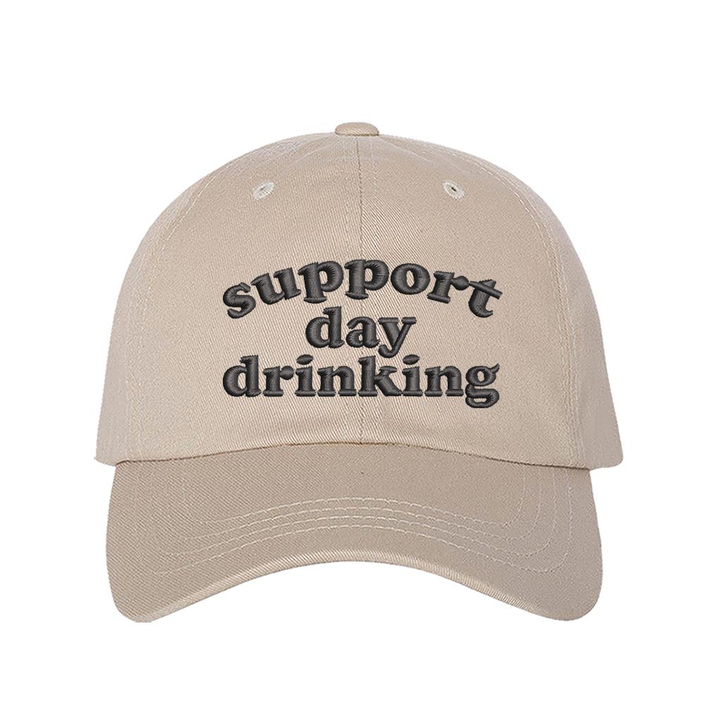 Support Day Drinking embroidered funny stone baseball cap