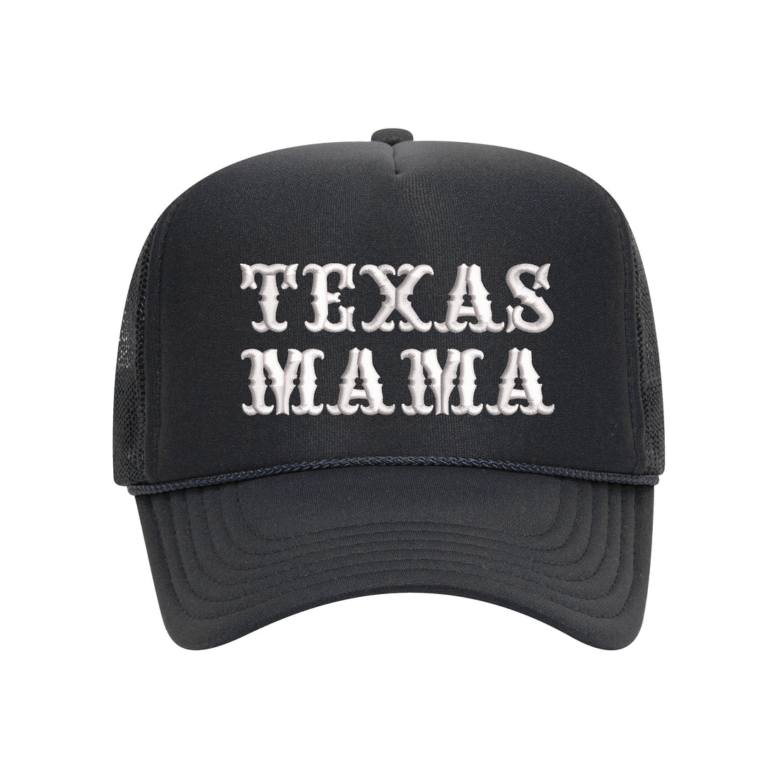 Black foam trucker hat embroidered with texas mama on it-DSY Lifestyle