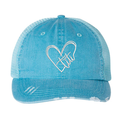 Titi Embroidered Distressed Trucker Hat