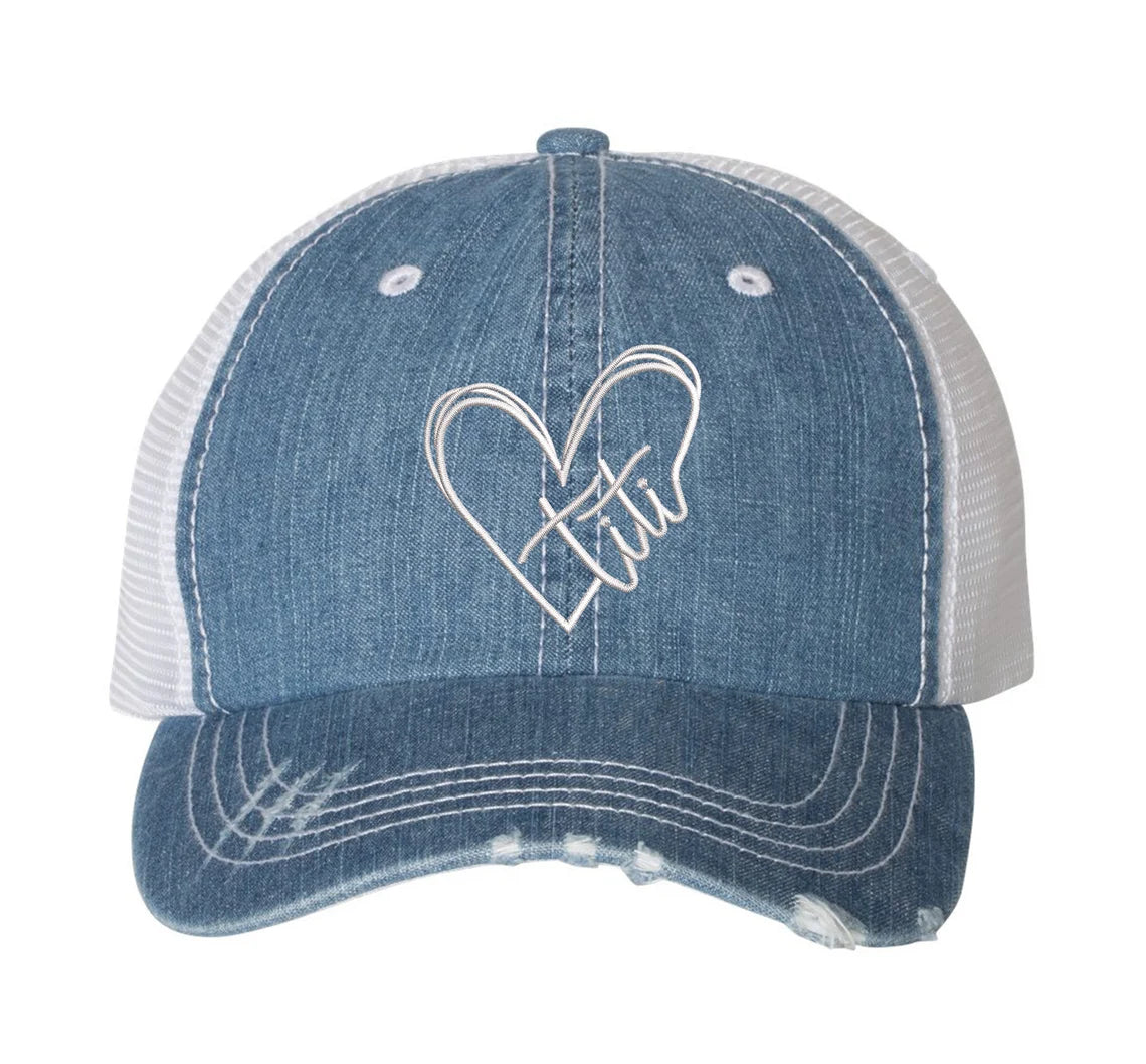 Titi Embroidered Distressed Trucker Hat