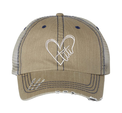 Titi Embroidered Distressed Trucker Hat