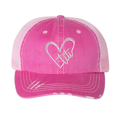 Titi Embroidered Distressed Trucker Hat