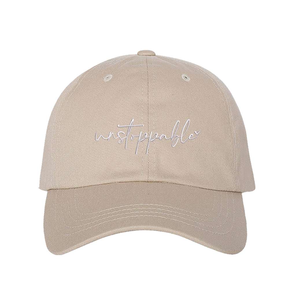Stone baseball hat embroidered with the phrase unstoppable-DSY Lifestyle