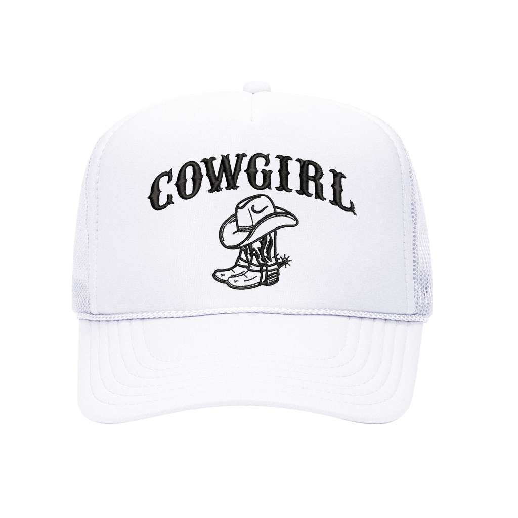 Cow Girl With Boots Foam Trucker Hat