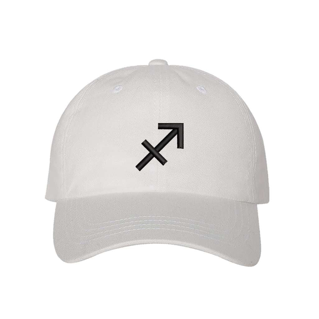 White baseball hat embroidered with the sagittarius zodiac sign-DSY Lifestyle
