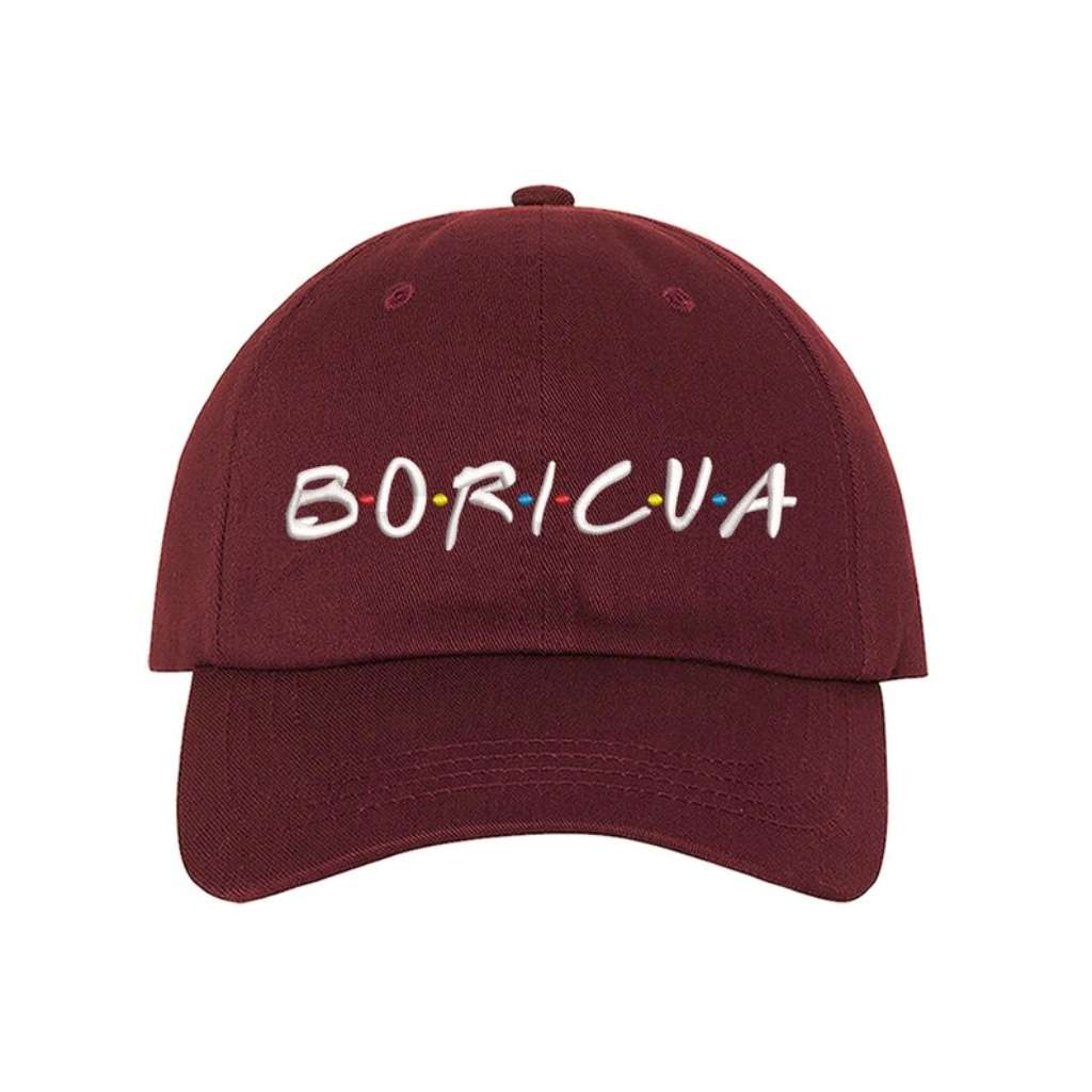 Burgundy baseball hat embroidered with the phrase Borica - DSY Lifestyle