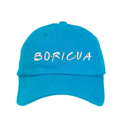 Cyan Blue baseball hat embroidered with phrase Borica - DSY Lifestyle