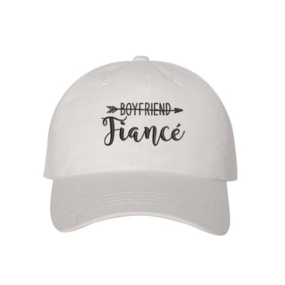 White distressed trucker hat with Bride embroidered on the front in elegant lettering, featuring a breathable mesh back and adjustable snap closure for a comfortable and stylish fit - DSY Lifestyle