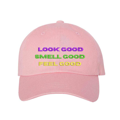 Look Good, Smell Good, Feel Good Mardi Gras Baseball Cap