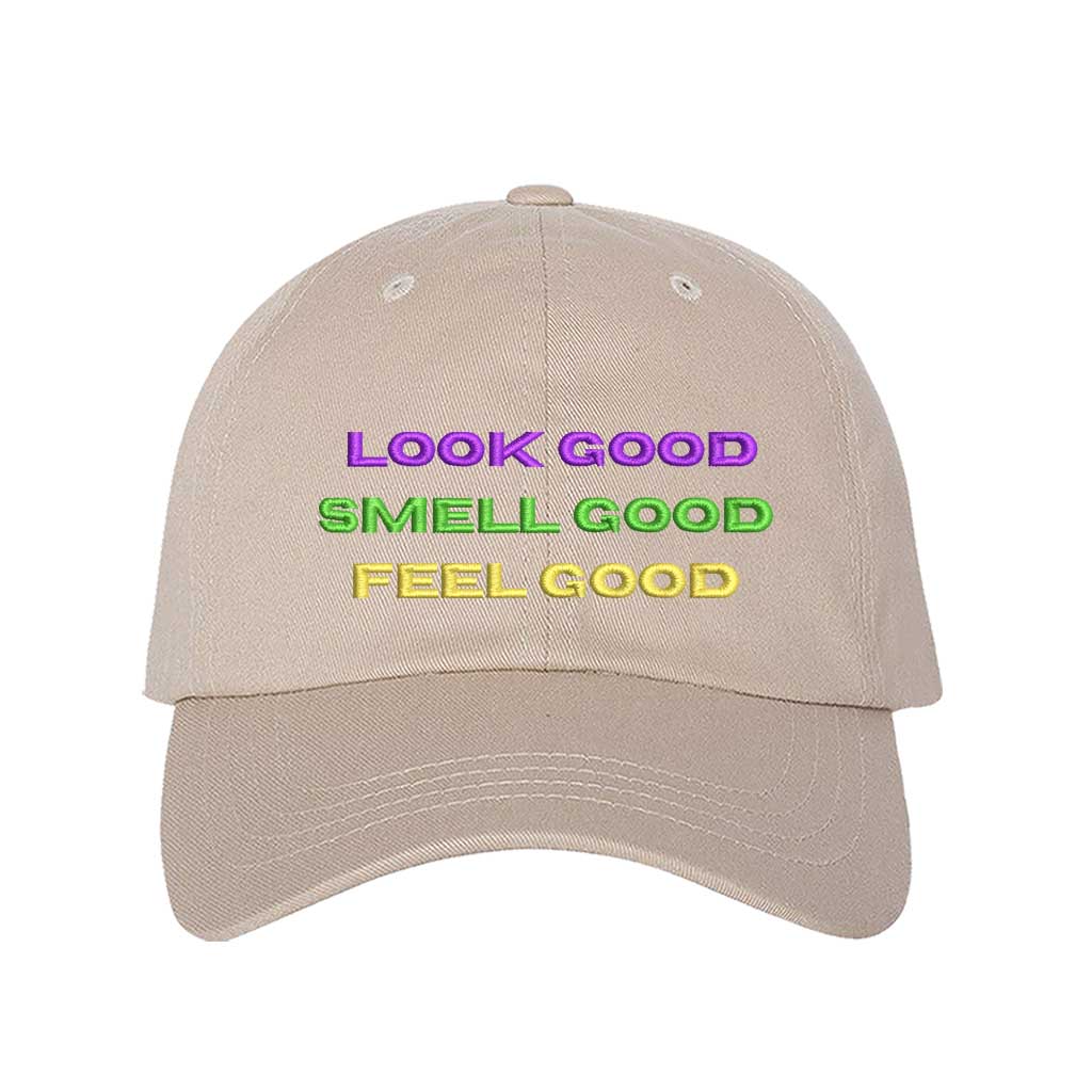 Look Good, Smell Good, Feel Good Mardi Gras Baseball Cap