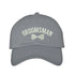 Gray stylish embroidered baseball hat featuring the word Groomsman with a bow design, perfect for grooms celebrating their wedding journey in a trendy way - DSY Lifestyle