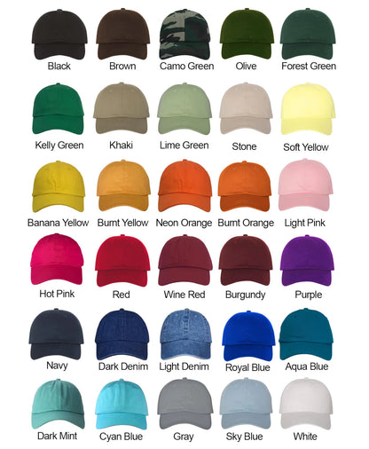 Color chart For baseball hats