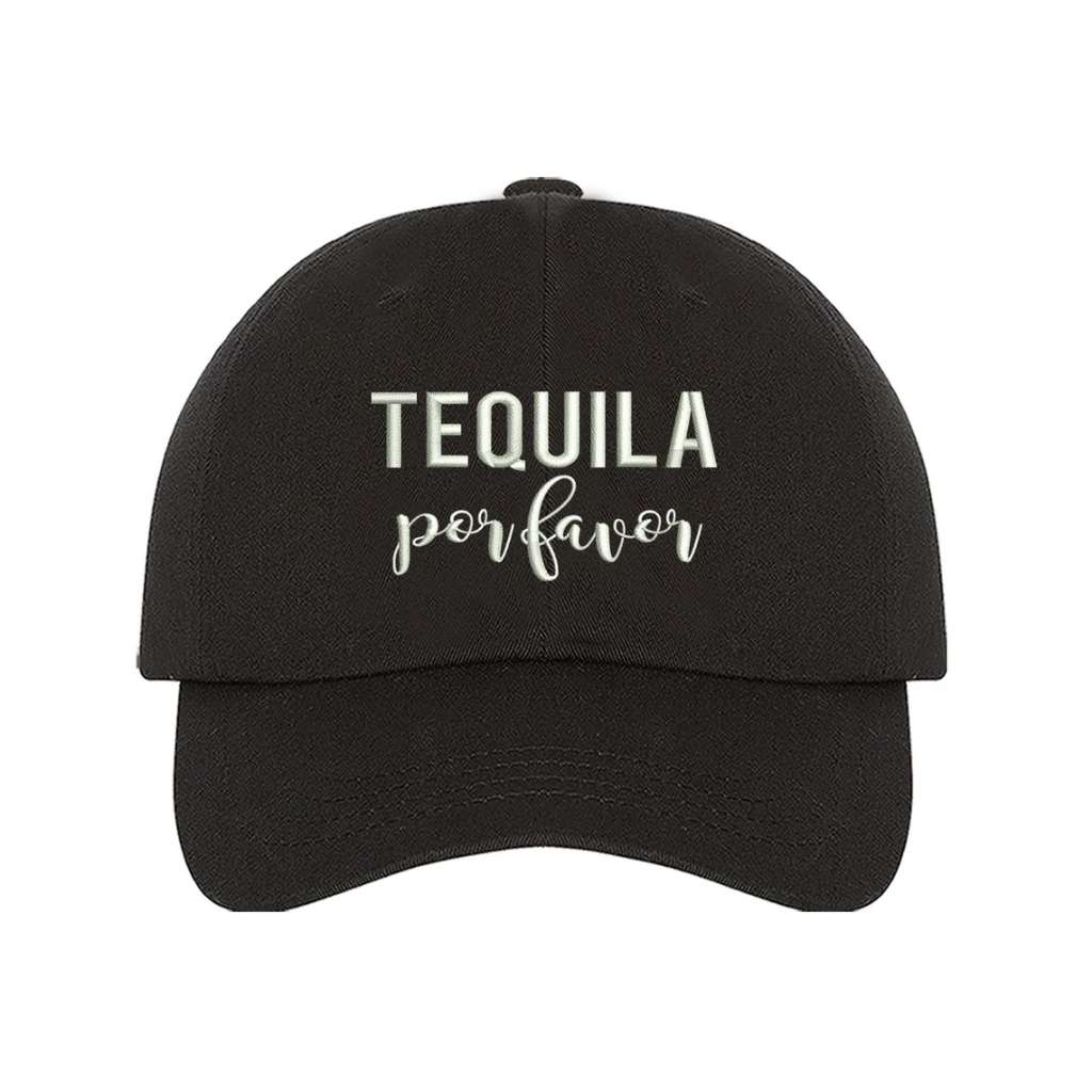 Black stylish embroidered baseball hat featuring Tequila Partners text, perfect for tequila lovers, bachelorette parties, and fun nights out - DSY Lifestyle