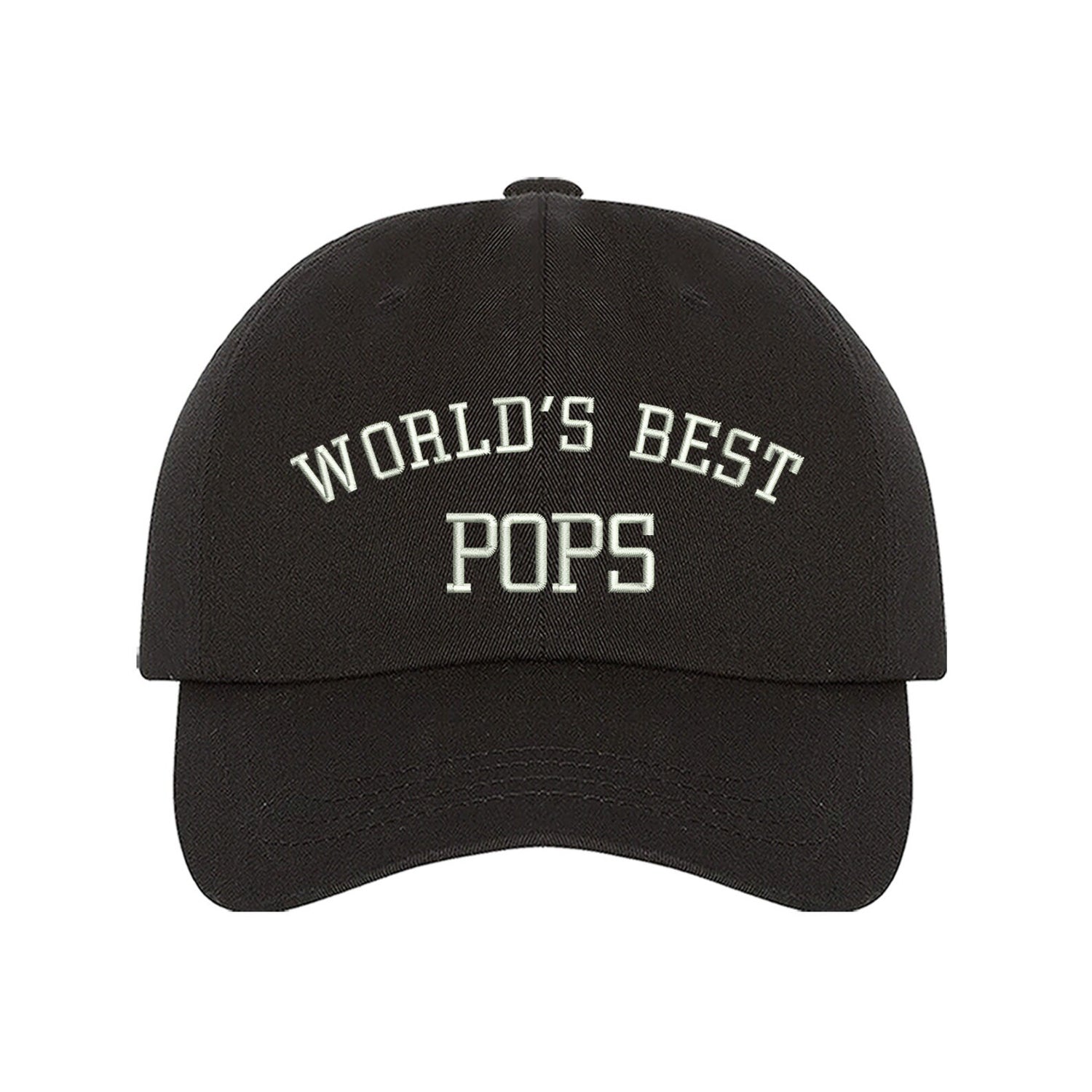 Black baseball hat embroidered with worlds best pops-DSY Lifestyle