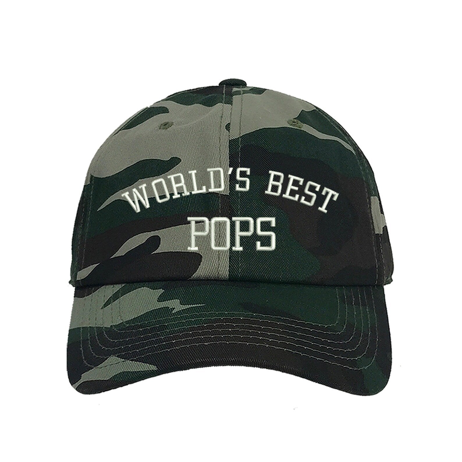 Camo baseball hat embroidered with worlds best pops-DSY Lifestyle