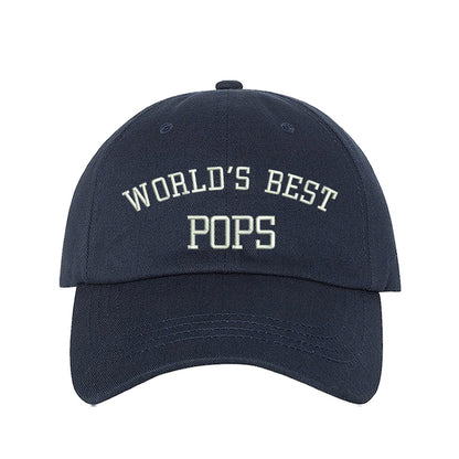 Navy Blue baseball hat embroidered with worlds best pops-DSY Lifestyle