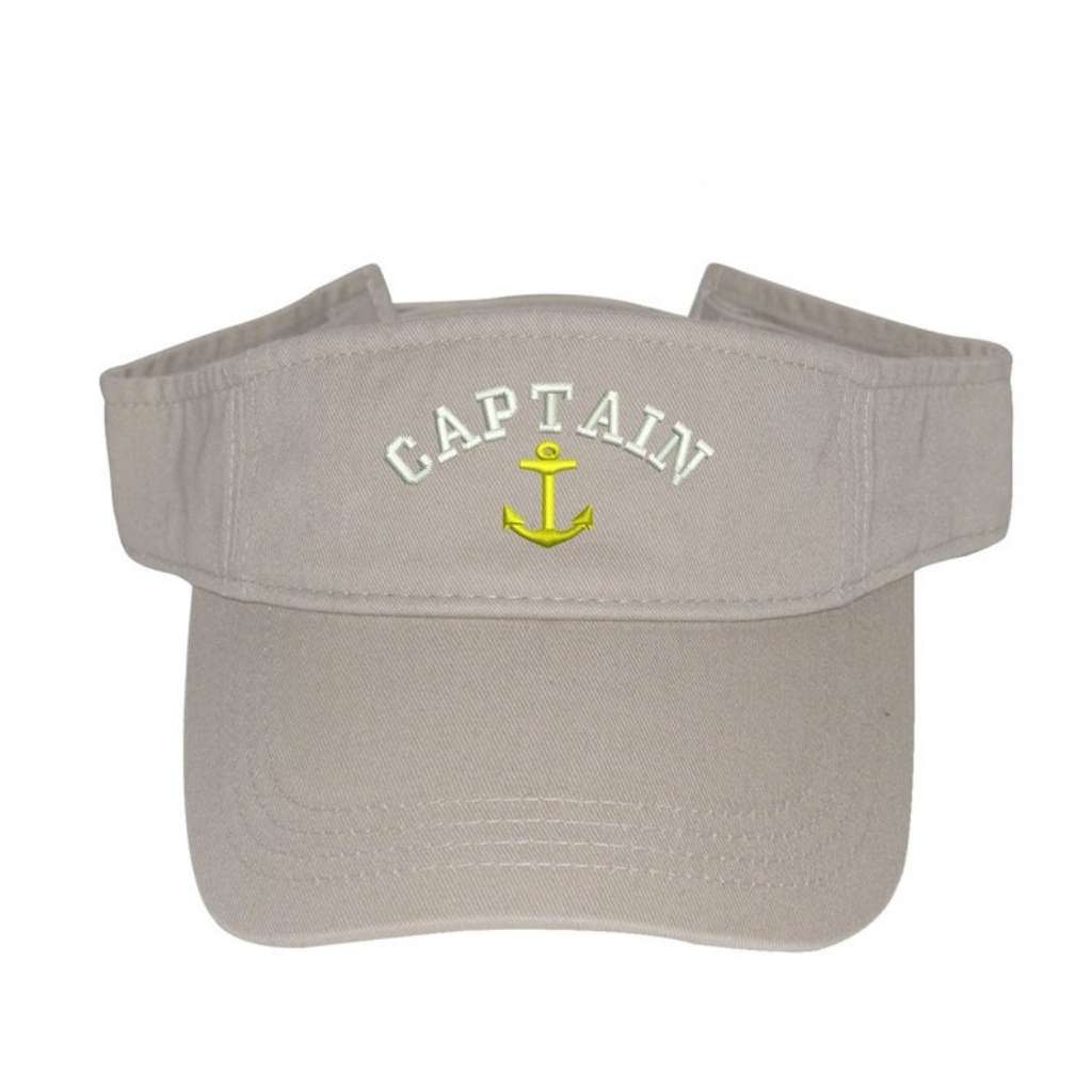 Stone visor embroidered with Captain and an gold anchor - DSY Lifestyle