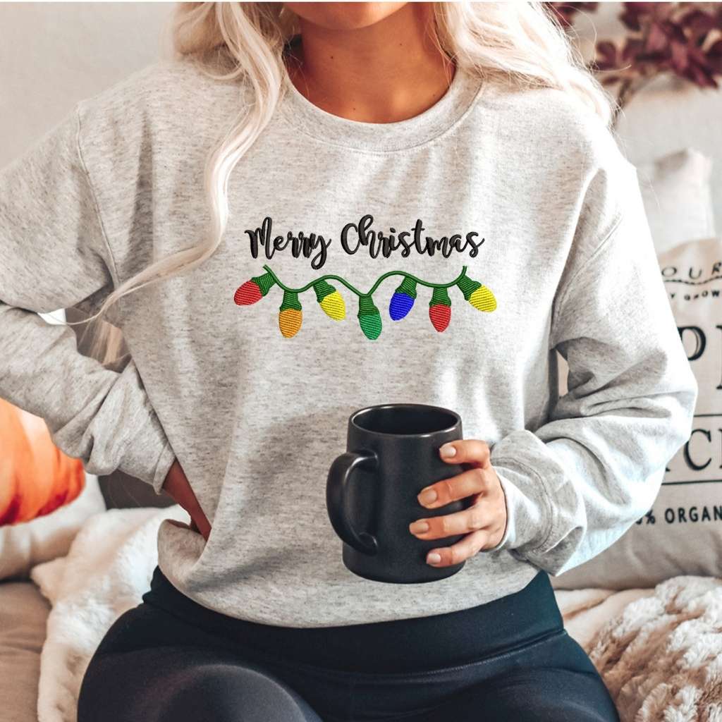 Embroidered 2025 christmas sweatshirts