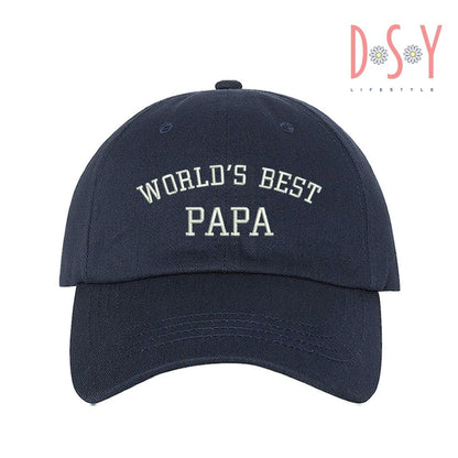 Navy Baseball Cap embroidered with World&