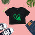 Black Cropped Top with a green shamrock and heart printed on the front - DSY Lifestyle