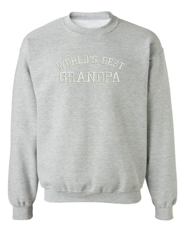 World s Best Grandpa Embroidered Sweatshirt